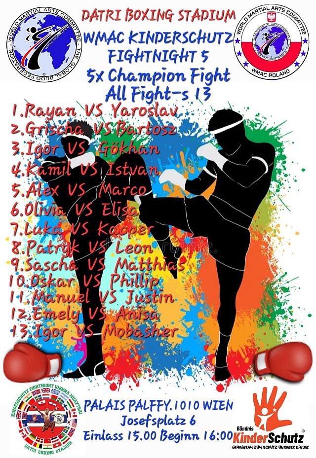 Datri Boxing Stadium WBC Amateur MUAYTHAI Kinderschutz Fightnight