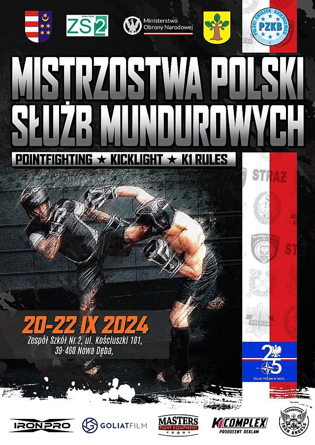 Plakat Mistrzostw Polski Wojska Polskiego i Służb Mundurowych w Kickboxingu