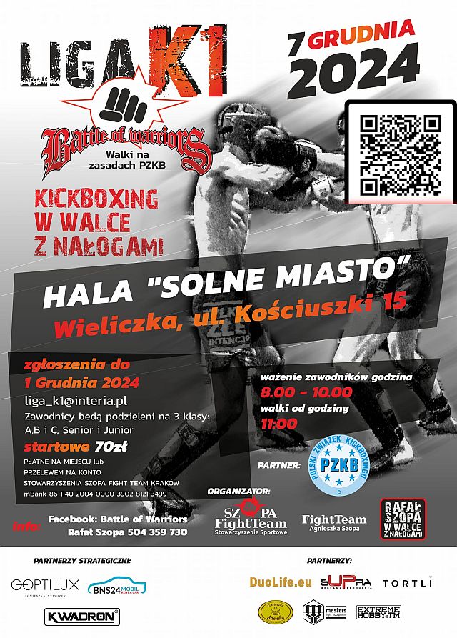 Battle of Warriors Liga k-1 Kickboxing w Walce z Nałogami